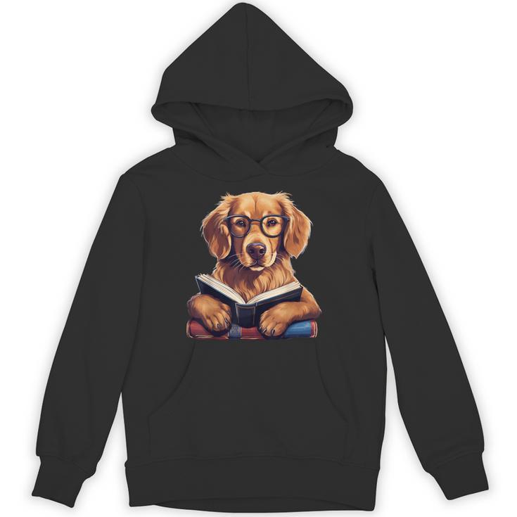 Cute Dog Golden Retriever Reading Book Unisex Hoodie