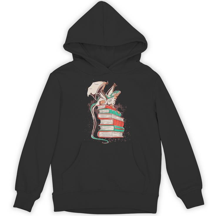 Cute Dragon Reading Cat Books Dragon Unisex Hoodie