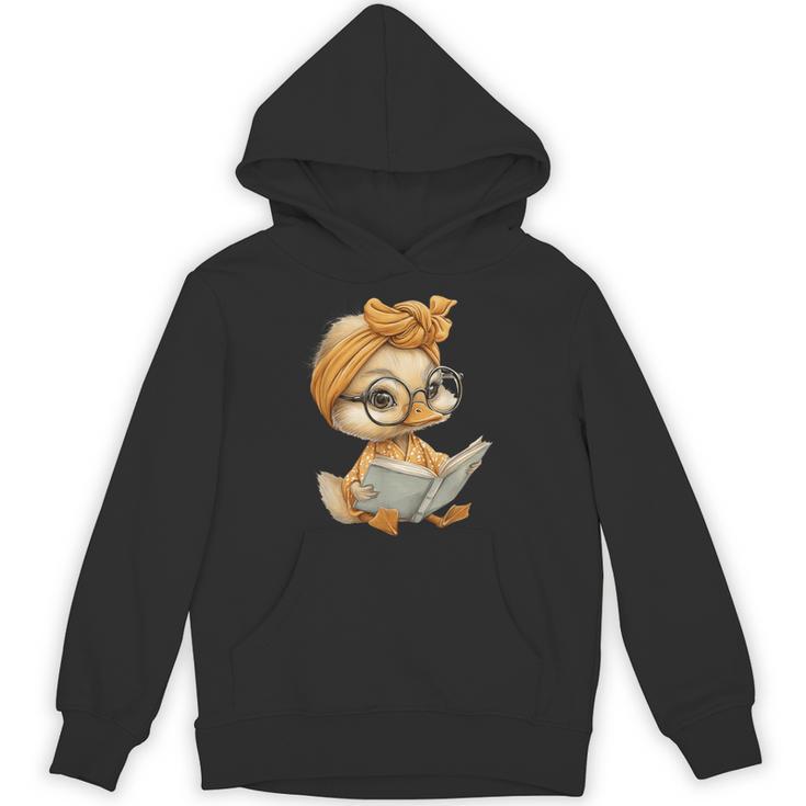 Cute Duckling Reading Book With Unisex Hoodie