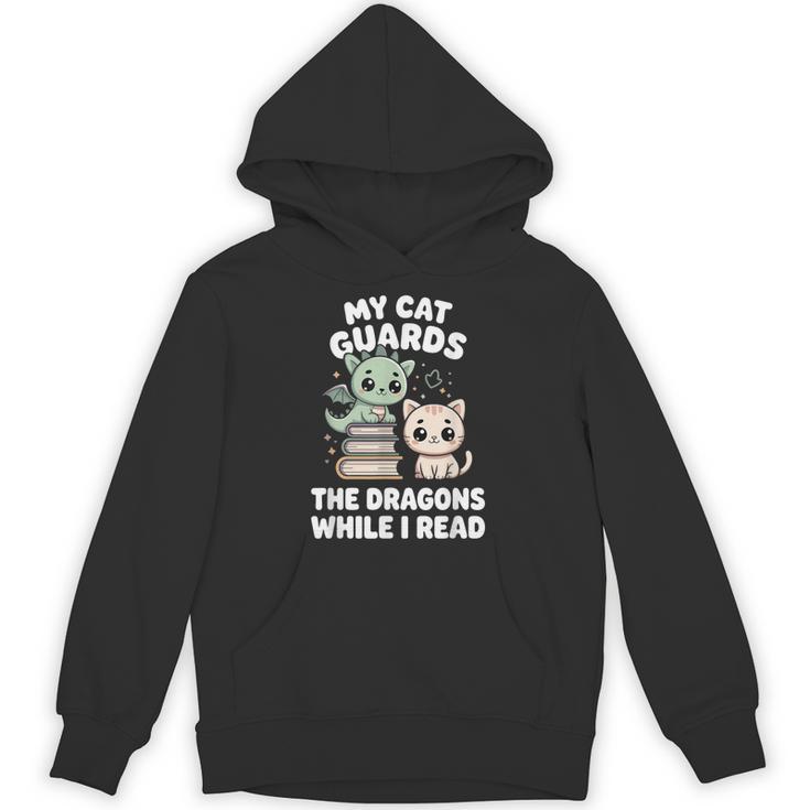 Cute Fantasy Book Reader Apparel Cat Dragon Bookish Magic Unisex Hoodie