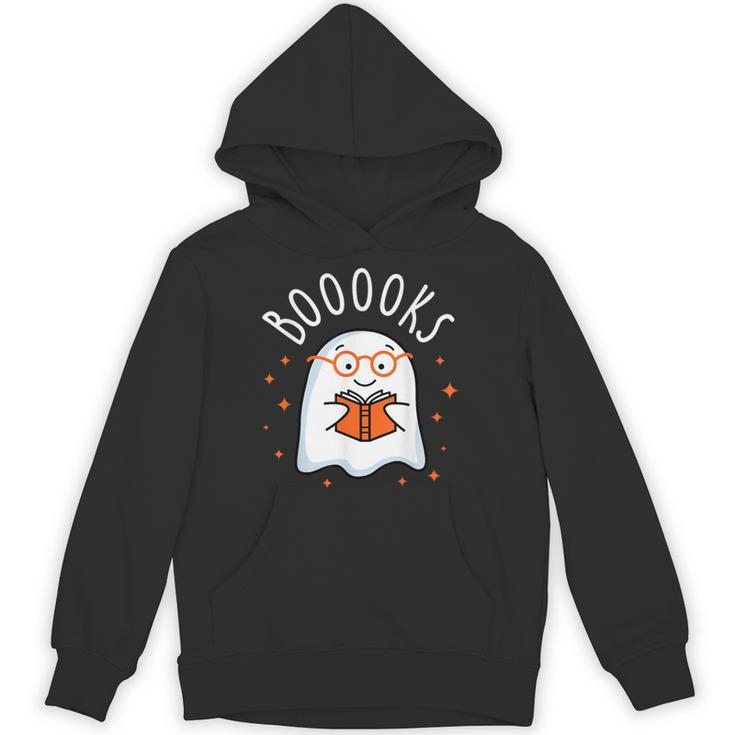 Cute Ghost Reading Book Booooks Teacher Halloween School Kid Unisex Hoodie
