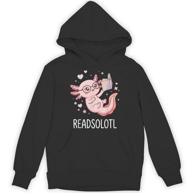 Cute Kawaii Readsolotl Axolotl Reading Book Pun Unisex Hoodie