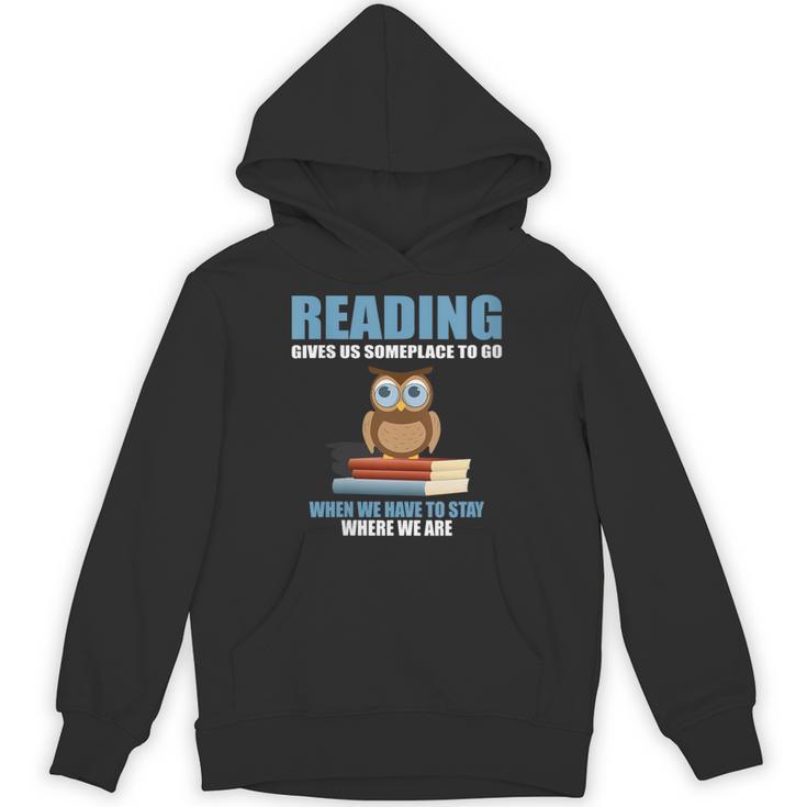 Cute Owl Reading Book Lover Positive Saying Unisex Hoodie