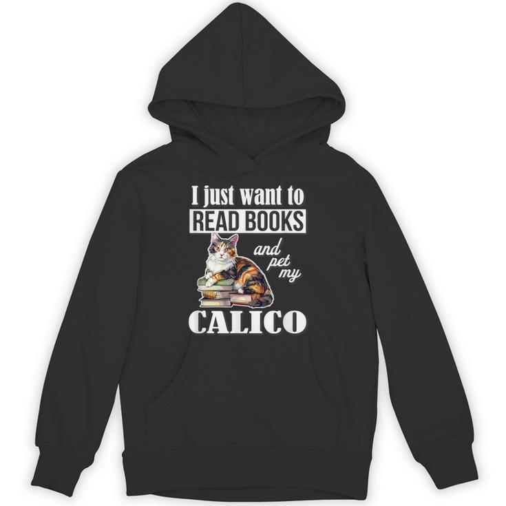 Cute Read Books Calico Cat Lover For Men Women Girls Kids Unisex Hoodie