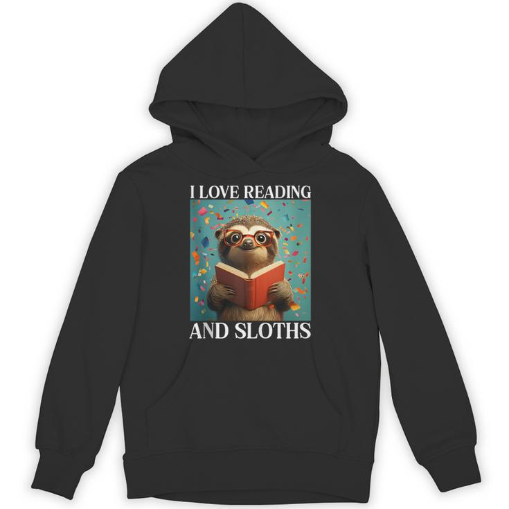 Cute Sloth Reading Book School Librarian Teacher Student Unisex Hoodie
