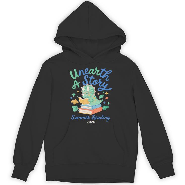 Cute Unearth a Story Triceratops Dinosaur Reading Books Dino Unisex Hoodie