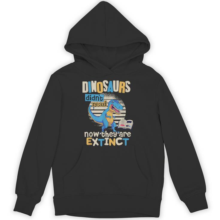 Dinosaurs Didn't Read Shirt Reading Librarian Book Boys Girl Unisex Hoodie