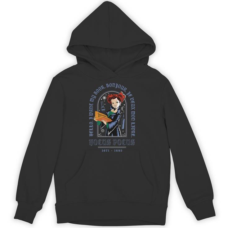 Disney Hocus Pocus Halloween Winifred Sanderson Want My Book Unisex Hoodie