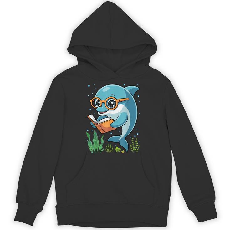 Dolphin Reading Book Matching Bookworm Librarian Books Lover Unisex Hoodie