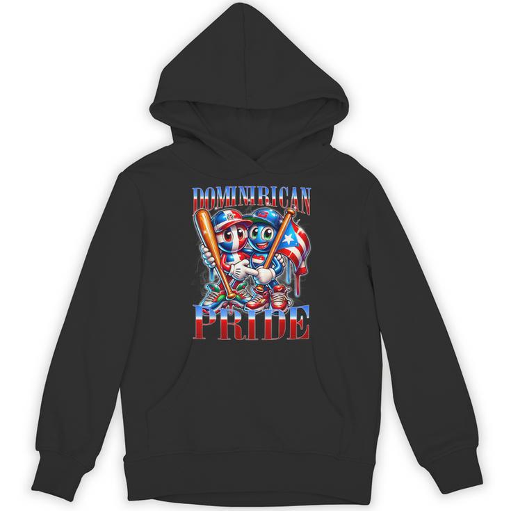 Dominican Puerto Rican Pride Baseball Flag Unity Unisex Hoodie