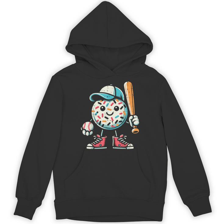 Donut Baseball Hat Ball Bat Cute Sport Toddler Boys Kids Men Unisex Hoodie