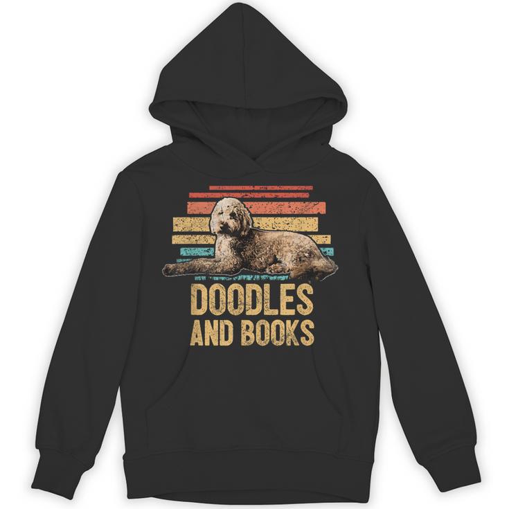 Doodles And Books Goldendoodle Dog Doodle Book Lover Retro Unisex Hoodie