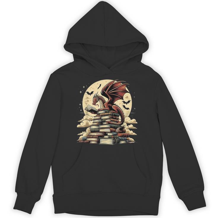 Dragon Reading a Book Dragons And Books Lover Bookworm Unisex Hoodie