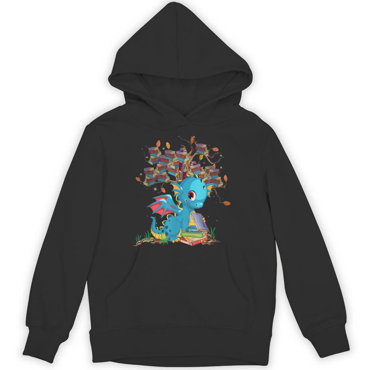 Dragon With Tree Books Cute Dragon Read Books Unisex Hoodie