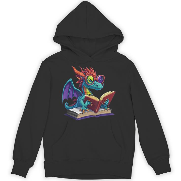 Dragon Wearing Glasses Reading A Book Unisex Hoodie