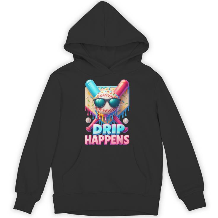Drip Happens Baseball Ice Cream Bat And Ball With Sunglasses Unisex Hoodie