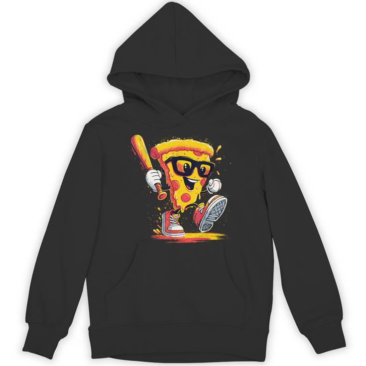 Drippy Pizza Baseball Slice Cartoon Sports Food Unisex Hoodie