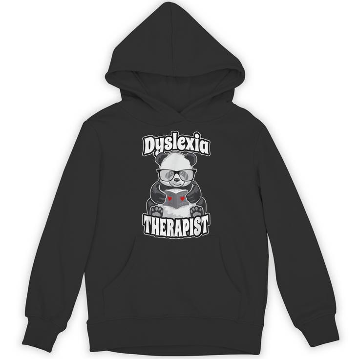 Dyslexia Therapist Teacher Dyslexic Therapy Panda Book Heart Unisex Hoodie