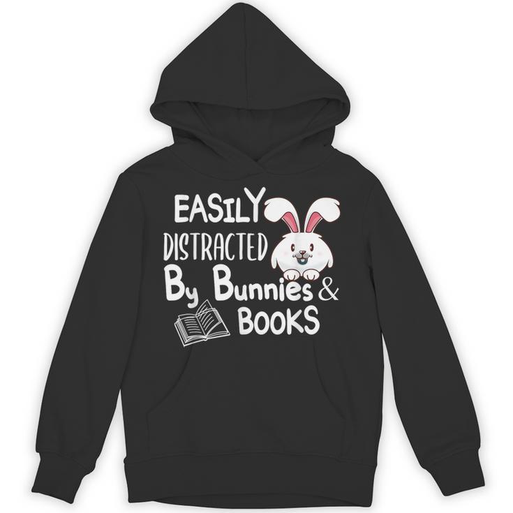 Easily Distracted By Bunnies And Books Unisex Hoodie