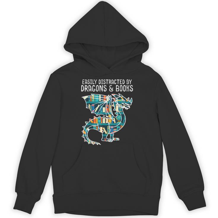 Easily Distracted By Dragons Books Bookworm Unisex Hoodie