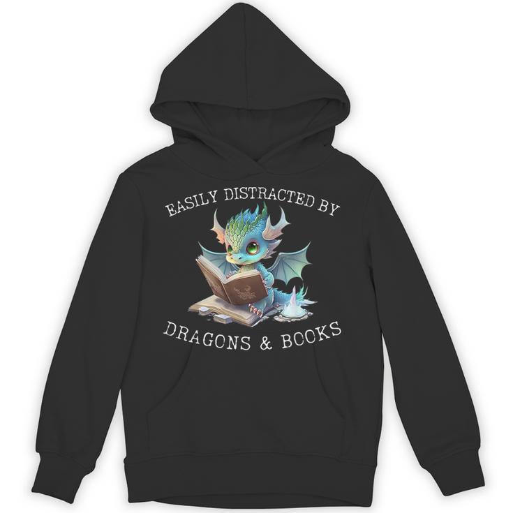 Easily Distracted By Dragons And Books Introvert Shirt Unisex Hoodie