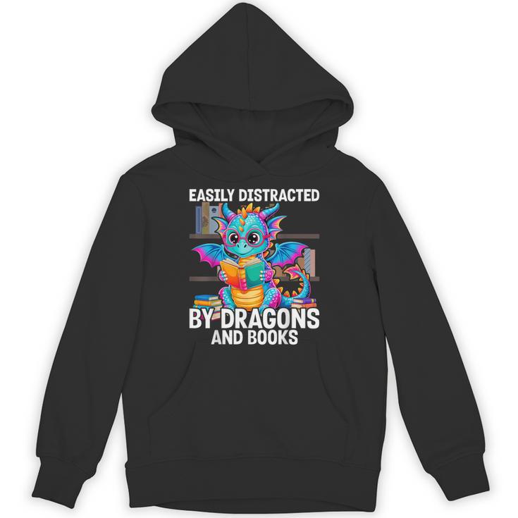 Easily Distracted By Dragons And Books Unisex Hoodie
