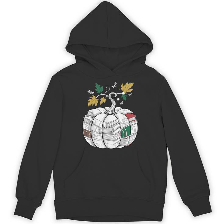Fall Bookshelf Pumpkin Autumn Reading Unisex Hoodie