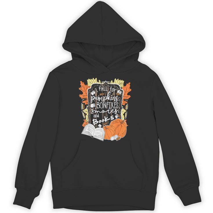 I Fall For Pumpkins Bonfires S'Mores Books Halloween Reader Unisex Hoodie
