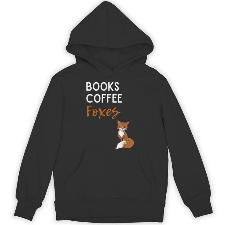 Fox Books Coffee Foxes Women Fox Graphic Cute Fox Lovers Unisex Hoodie
