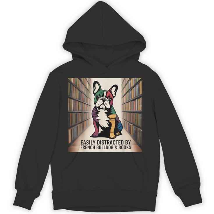 French Bulldog Dog Books Nerds Book Readers French Bulldog Unisex Hoodie