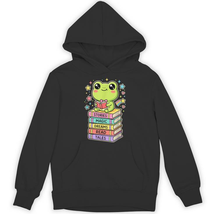 Frog Reading Books Bookworm Librarian Unisex Hoodie