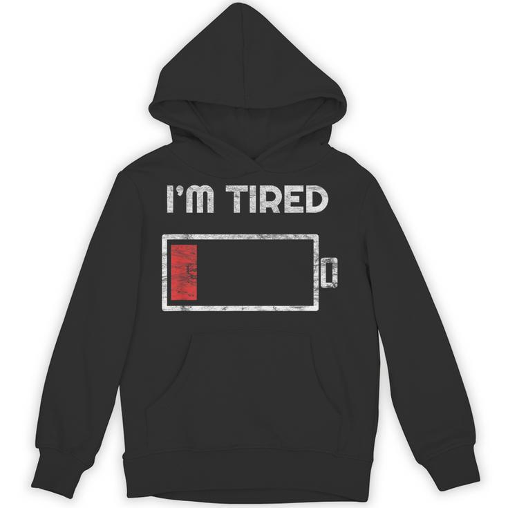 I'm Tired Low Battery 空の電話シンボル パーカー