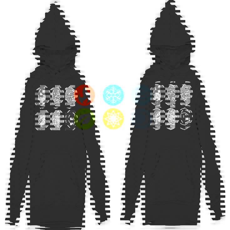 Gloomhaven Elements シンボル 火 氷 空 地球 ライトダーク パーカー