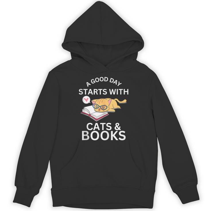 A Good Day Starts With Cats & Books Unisex Hoodie