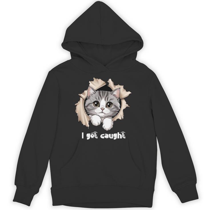 I Got Caught 子猫かわいい 長袖tシャツ パーカー