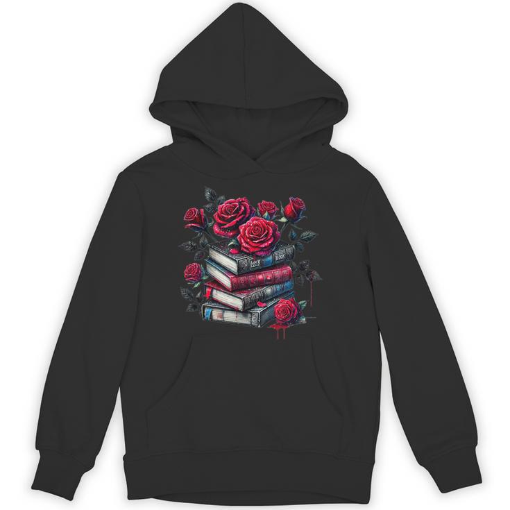 Gothic Books Roses Dark Academia Vintage Library Romance Unisex Hoodie