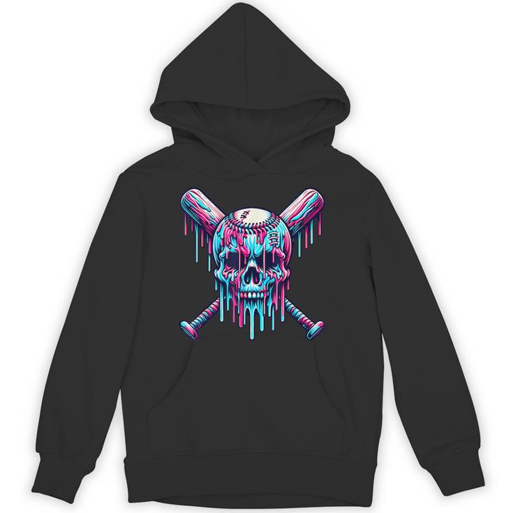 Halloween Baseball Skull Drip Baseball Lifestyle Boy Men Unisex Hoodie