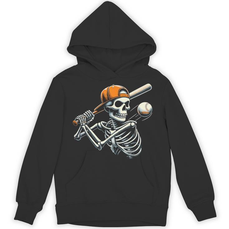 Halloween Boys Batting Skeleton Baseball Unisex Hoodie