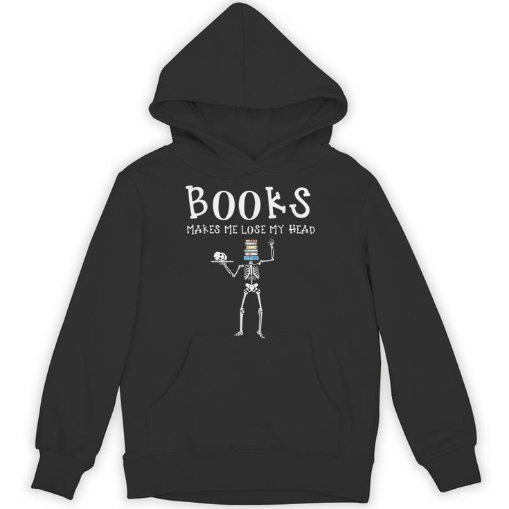 Halloween Literacy Teacher Books Skeleton Librarian Reading For Men Women Kids Unisex Hoodie
