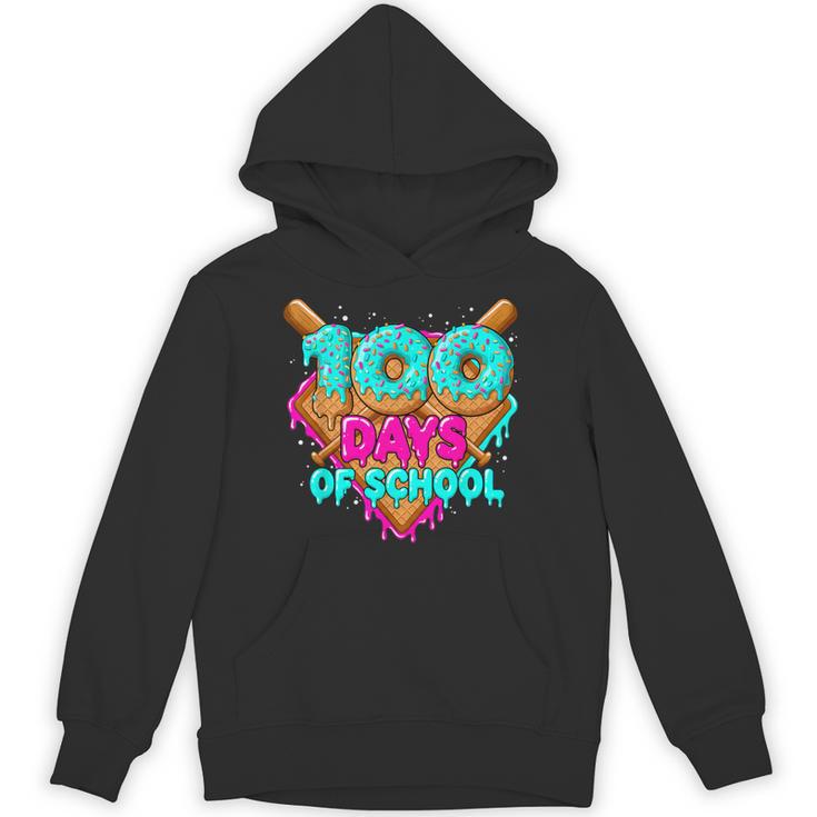Happy 100 Days Of School Costume Baseball Drip Ice Cream Unisex Hoodie