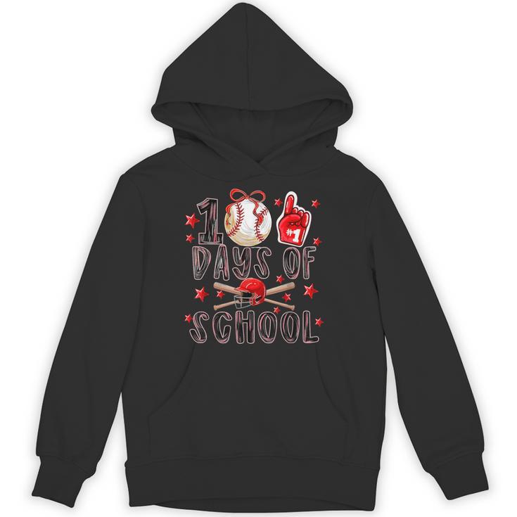 Happy 101 Days Of School Baseball Sports 100th Day Unisex Hoodie