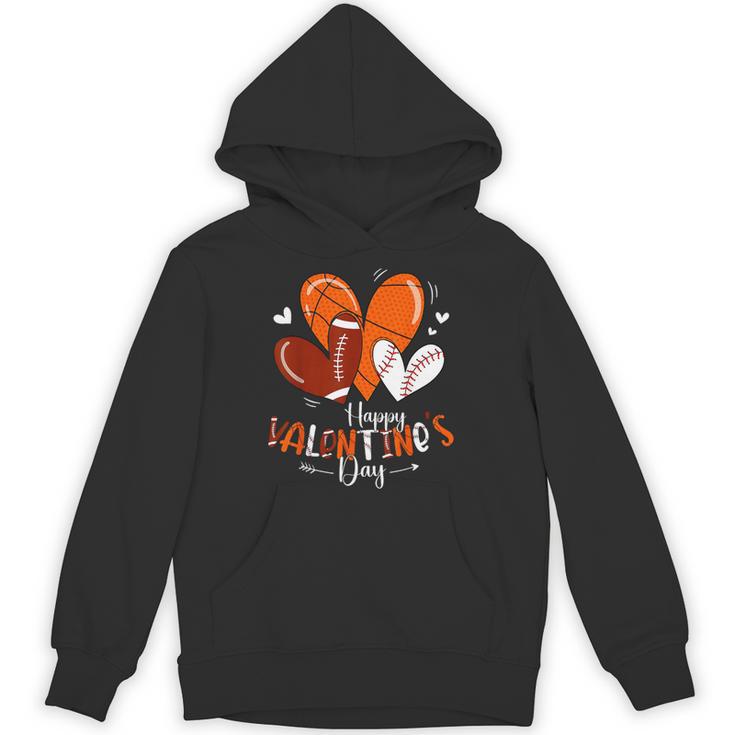 Happy Valentines Day Basketball Baseball Football Boys Unisex Hoodie