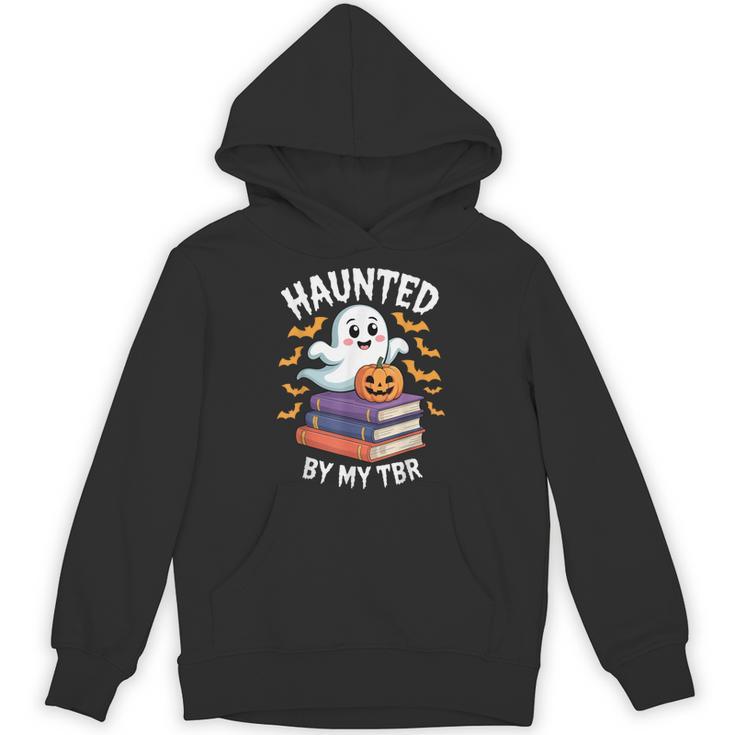 Haunted By My TBR Cute Ghost Reading Books Pumpkin Bookworms Unisex Hoodie