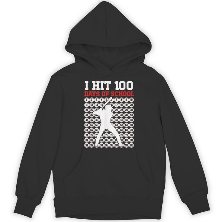 I Hit 100 Days Of School Baseball 100 Day Of School Unisex Hoodie