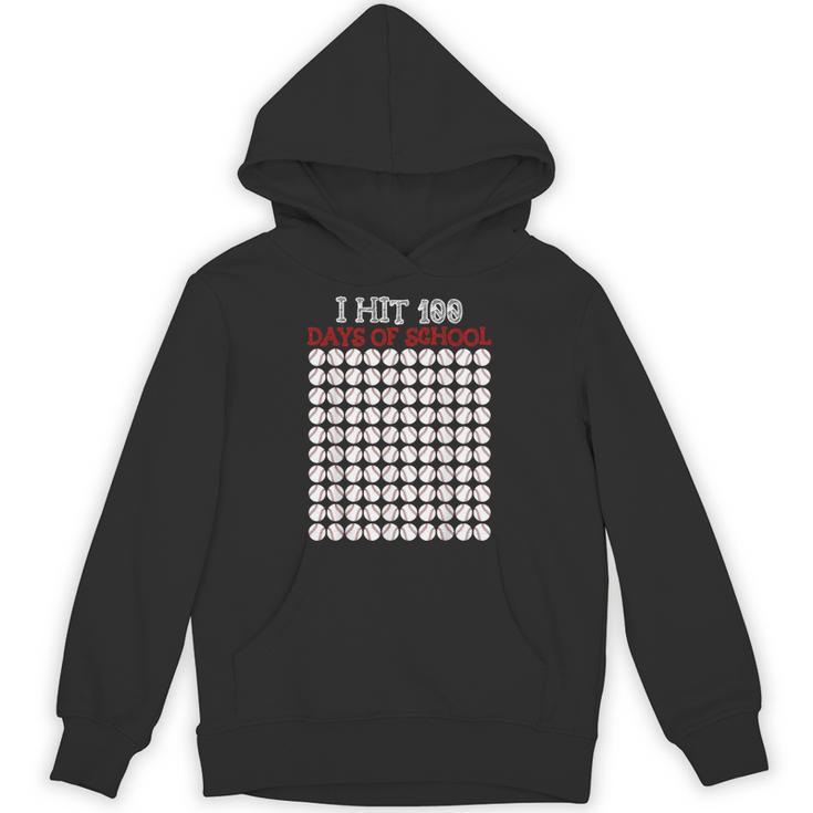 I Hit 100 Days Of School Baseball Lover Teacher Student Unisex Hoodie