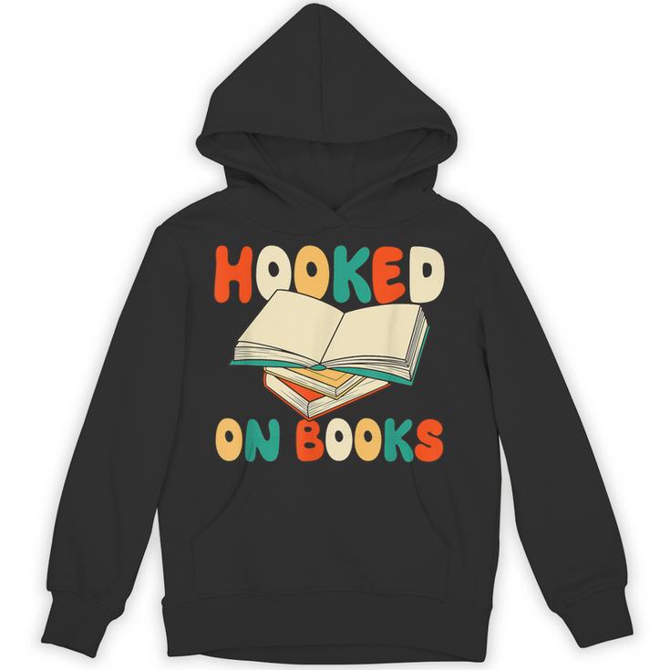 Hooked On Books Retro Reader Unisex Hoodie