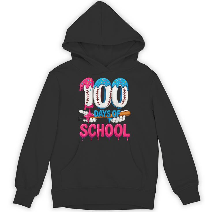 HUGvyn 100 Days Of School Baseball Ice Cream Teacher Student Unisex Hoodie HUGvyn 100 Days Of School Baseball Ice Cream Teacher Student Unisex Hoodie