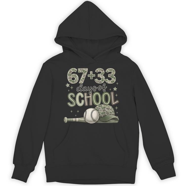 HUGvyn 6733 Days Of School Baseball 100 Days Camo Cap Boys Unisex Hoodie