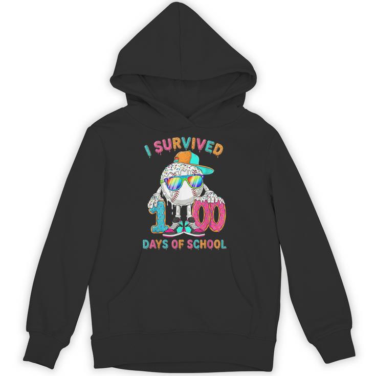 HUGvyn I Survived 100 Days Of School Baseball 6 7 Ice Cream Unisex Hoodie