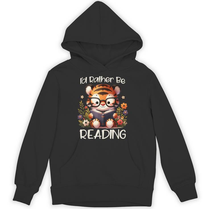 I'd Rather Be Reading Cute Tiger Book Lover Reader Bookworm Unisex Hoodie I'd Rather Be Reading Cute Tiger Book Lover Reader Bookworm Unisex Hoodie